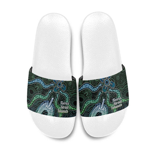 Torres Strait Islands Slide Sandals Indigenous Australian Marine Tribal Dot Art