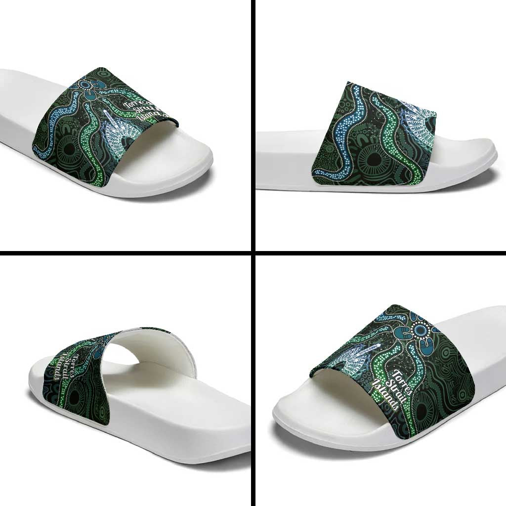 Torres Strait Islands Slide Sandals Indigenous Australian Marine Tribal Dot Art