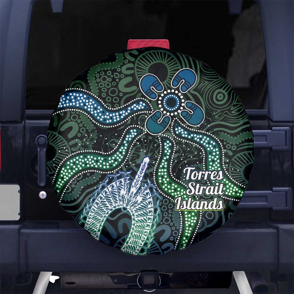 Torres Strait Islands Spare Tire Cover Indigenous Australian Marine Tribal Dot Art