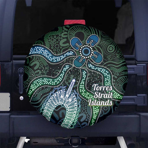 Torres Strait Islands Spare Tire Cover Indigenous Australian Marine Tribal Dot Art