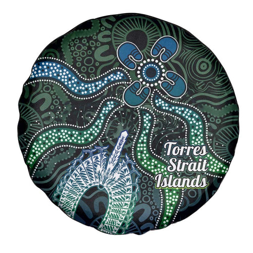 Torres Strait Islands Spare Tire Cover Indigenous Australian Marine Tribal Dot Art
