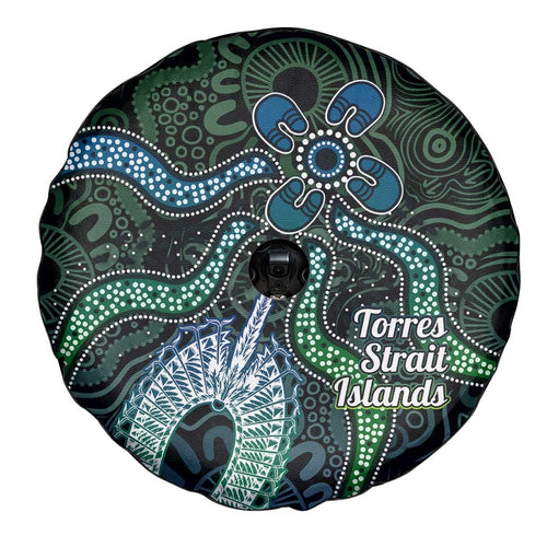 Torres Strait Islands Spare Tire Cover Indigenous Australian Marine Tribal Dot Art