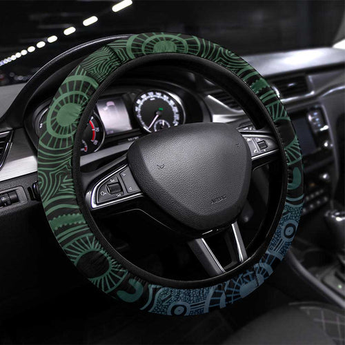 Torres Strait Islands Steering Wheel Cover Indigenous Australian Marine Tribal Dot Art