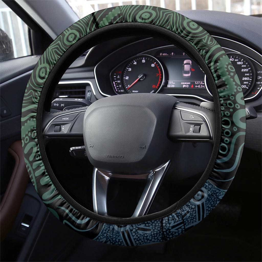 Torres Strait Islands Steering Wheel Cover Indigenous Australian Marine Tribal Dot Art