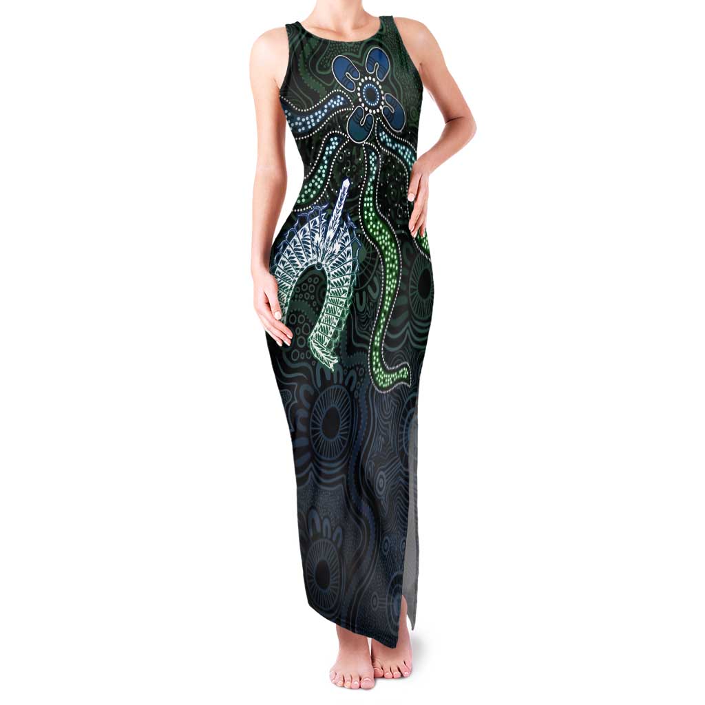 Torres Strait Islands Tank Maxi Dress Indigenous Australian Marine Tribal Dot Art