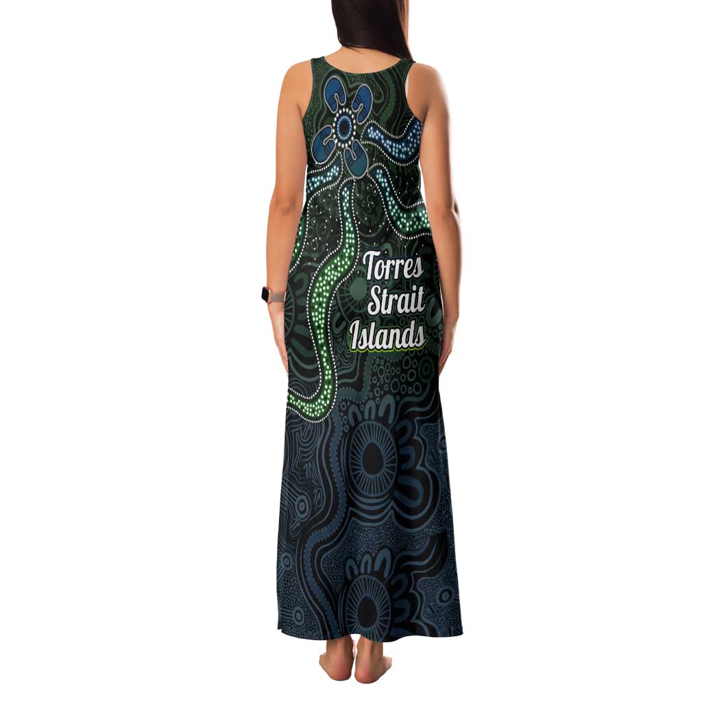 Torres Strait Islands Tank Maxi Dress Indigenous Australian Marine Tribal Dot Art