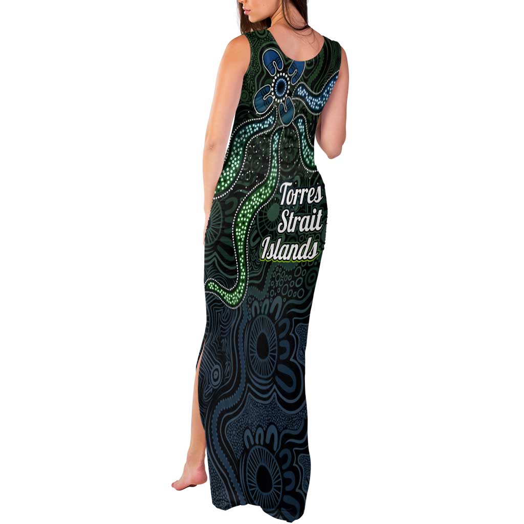 Torres Strait Islands Tank Maxi Dress Indigenous Australian Marine Tribal Dot Art