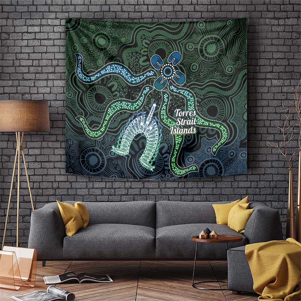 Torres Strait Islands Tapestry Indigenous Australian Marine Tribal Dot Art