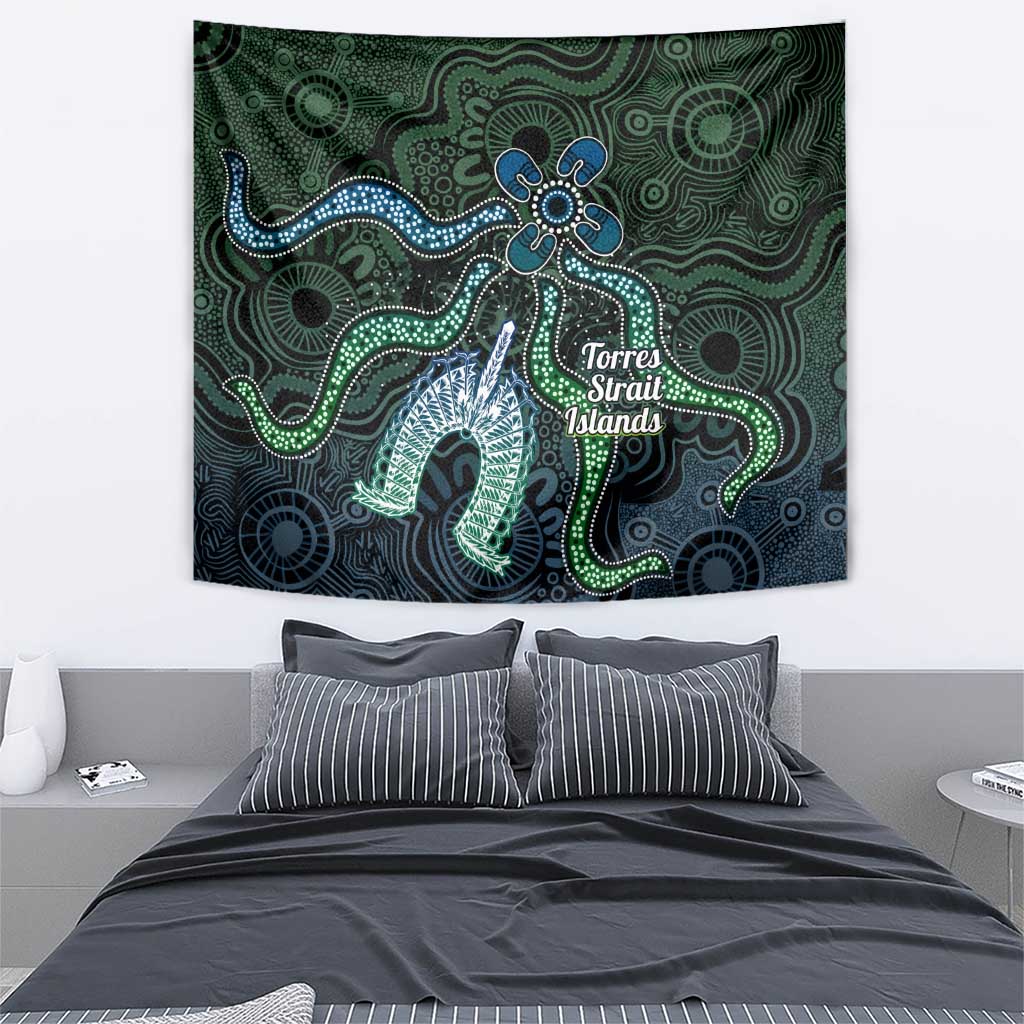 Torres Strait Islands Tapestry Indigenous Australian Marine Tribal Dot Art