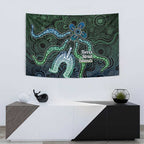 Torres Strait Islands Tapestry Indigenous Australian Marine Tribal Dot Art
