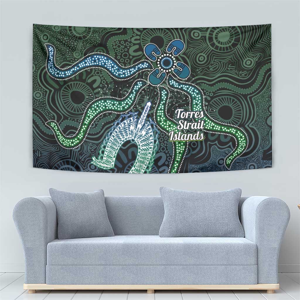 Torres Strait Islands Tapestry Indigenous Australian Marine Tribal Dot Art