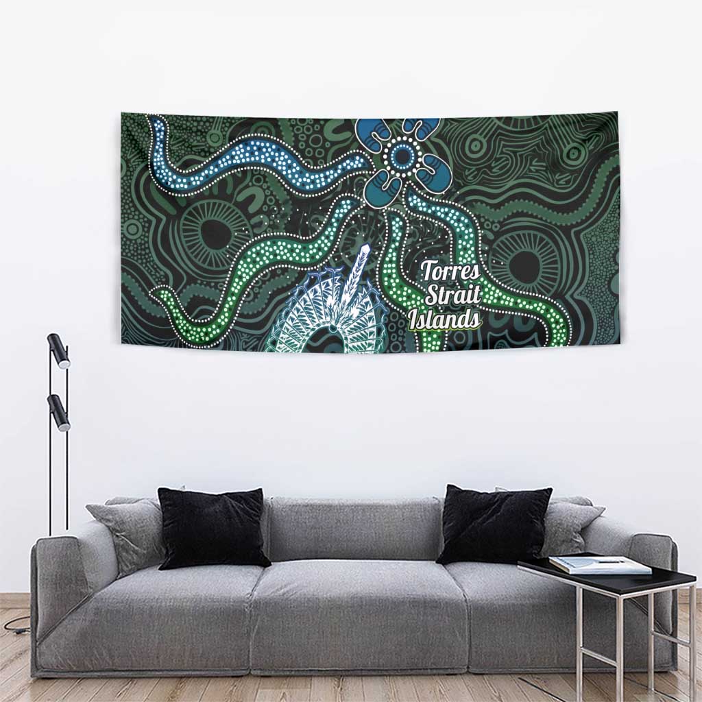 Torres Strait Islands Tapestry Indigenous Australian Marine Tribal Dot Art