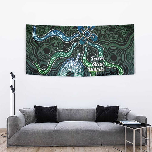Torres Strait Islands Tapestry Indigenous Australian Marine Tribal Dot Art