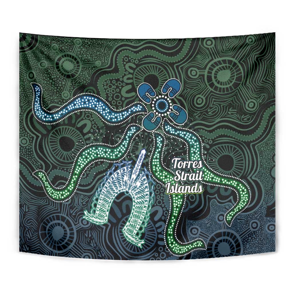 Torres Strait Islands Tapestry Indigenous Australian Marine Tribal Dot Art