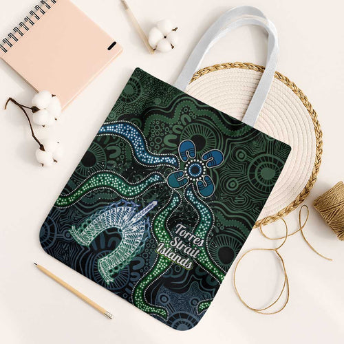 Torres Strait Islands Tote Bag Indigenous Australian Marine Tribal Dot Art