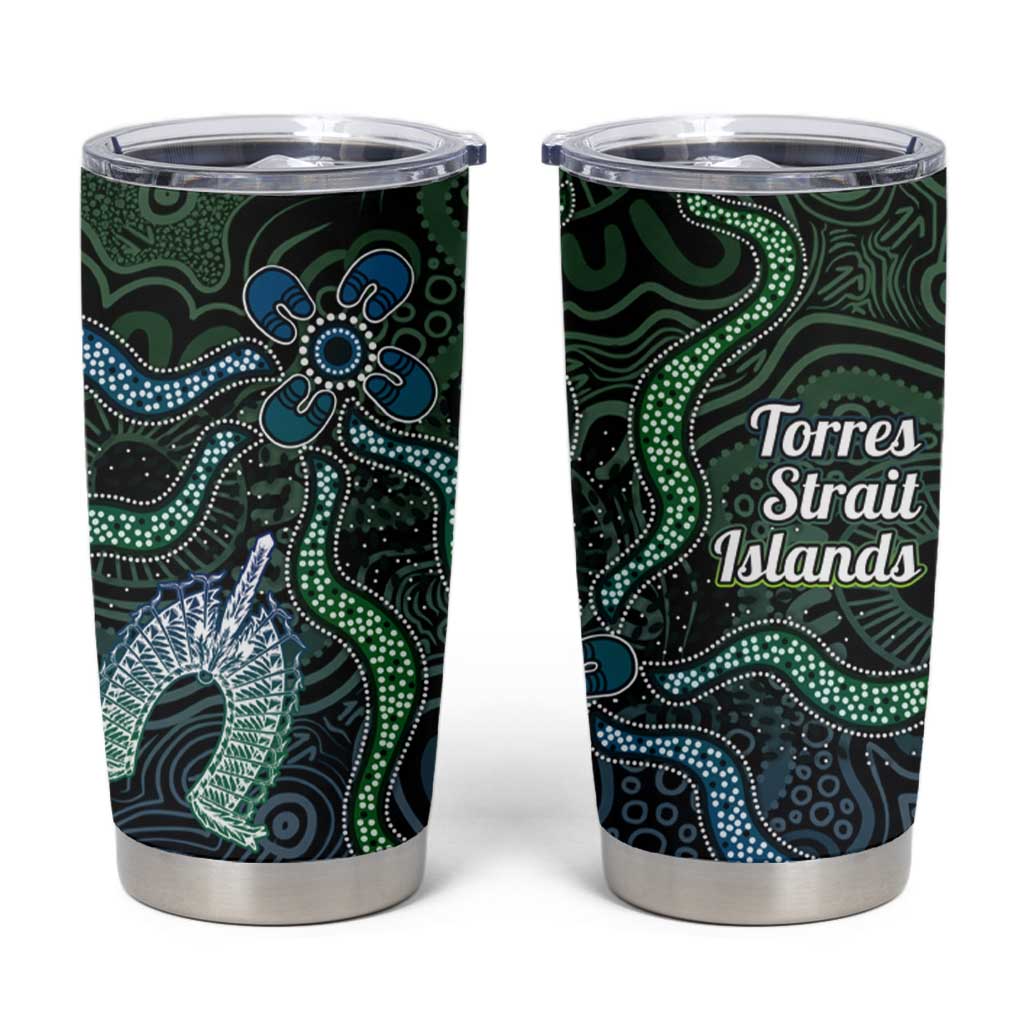 Torres Strait Islands Tumbler Cup Indigenous Australian Marine Tribal Dot Art
