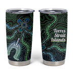 Torres Strait Islands Tumbler Cup Indigenous Australian Marine Tribal Dot Art