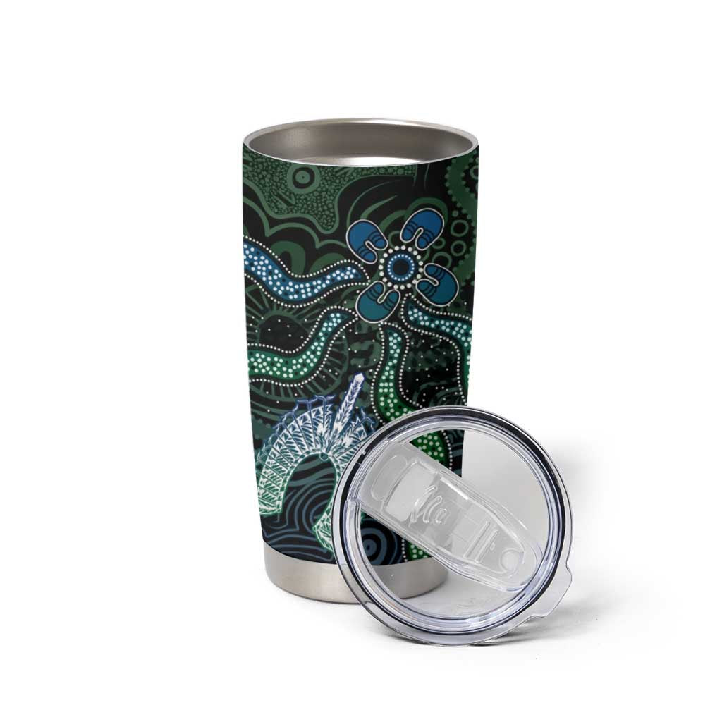Torres Strait Islands Tumbler Cup Indigenous Australian Marine Tribal Dot Art