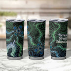 Torres Strait Islands Tumbler Cup Indigenous Australian Marine Tribal Dot Art