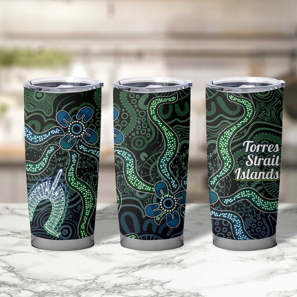 Torres Strait Islands Tumbler Cup Indigenous Australian Marine Tribal Dot Art