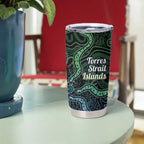Torres Strait Islands Tumbler Cup Indigenous Australian Marine Tribal Dot Art