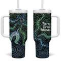 Torres Strait Islands Tumbler With Handle Indigenous Australian Marine Tribal Dot Art