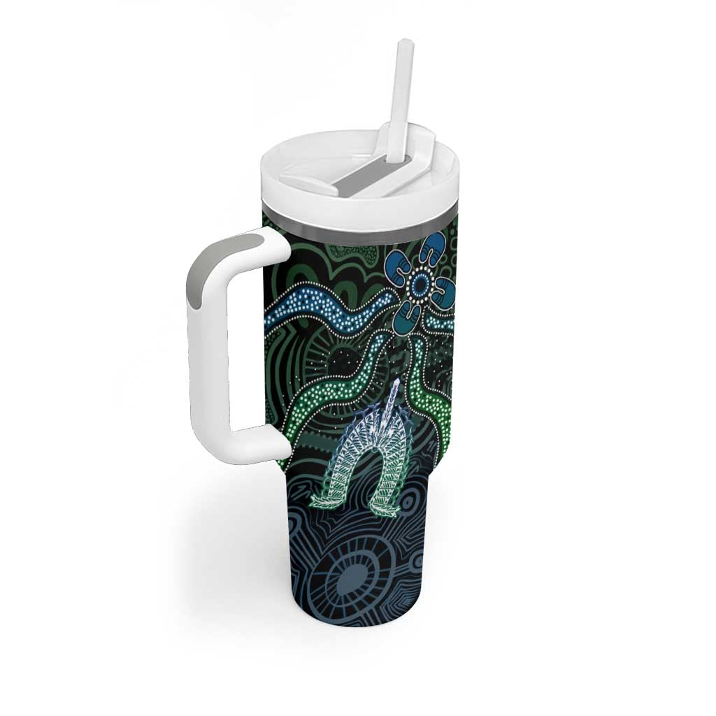 Torres Strait Islands Tumbler With Handle Indigenous Australian Marine Tribal Dot Art