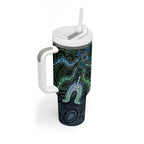 Torres Strait Islands Tumbler With Handle Indigenous Australian Marine Tribal Dot Art