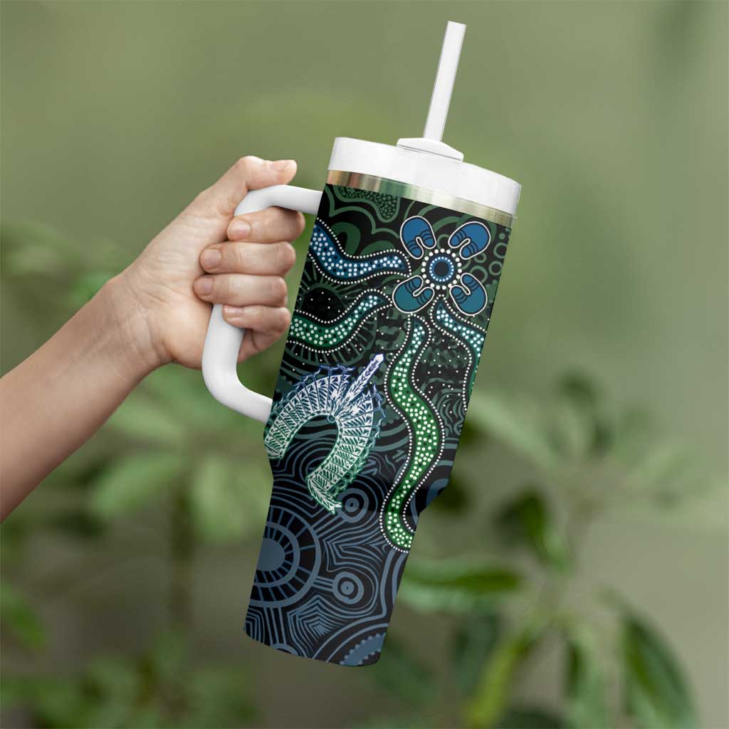 Torres Strait Islands Tumbler With Handle Indigenous Australian Marine Tribal Dot Art