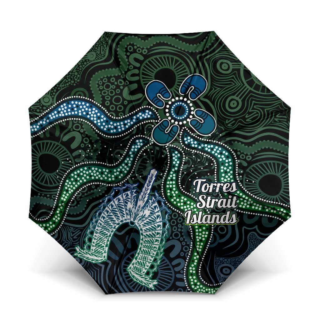 Torres Strait Islands Umbrella Indigenous Australian Marine Tribal Dot Art