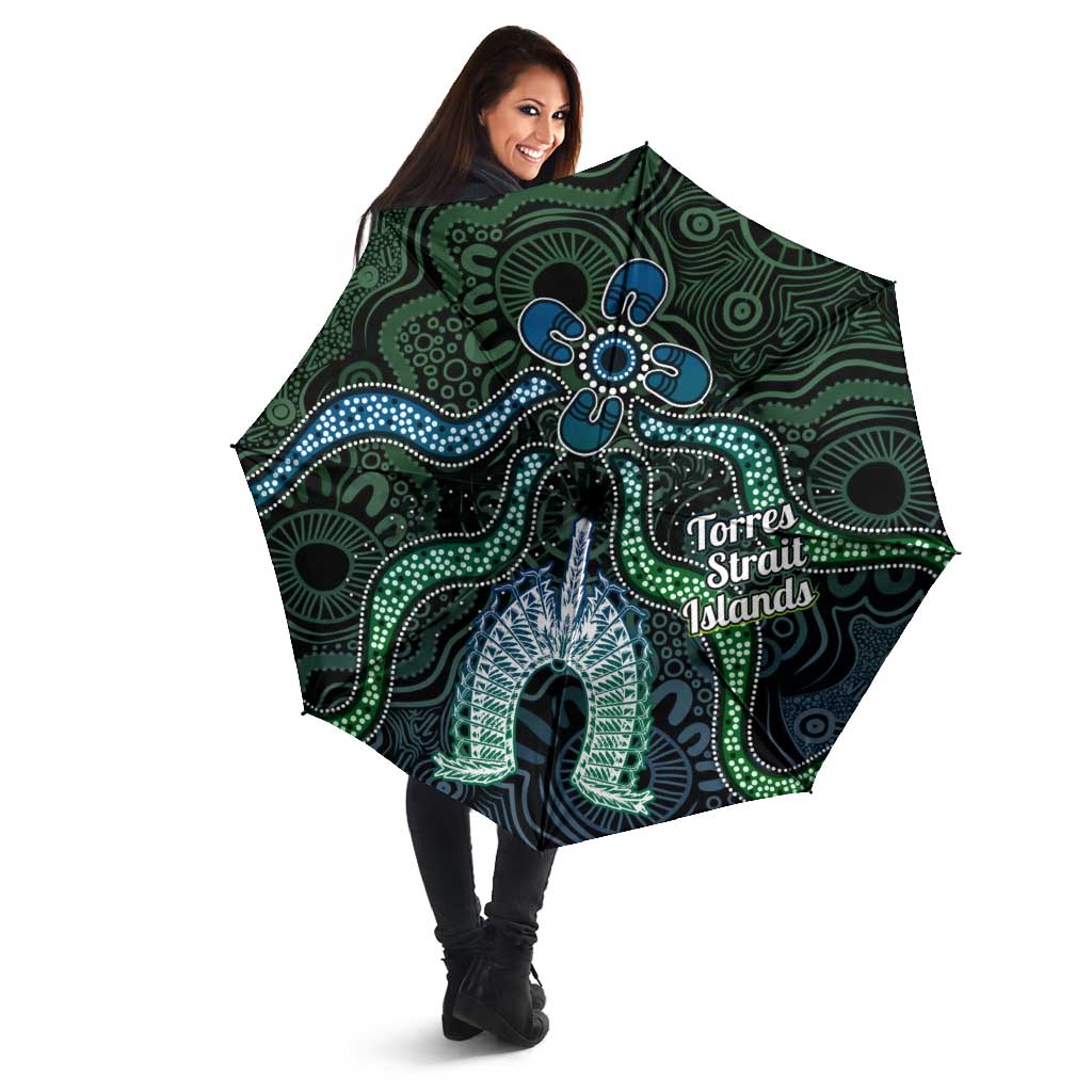 Torres Strait Islands Umbrella Indigenous Australian Marine Tribal Dot Art