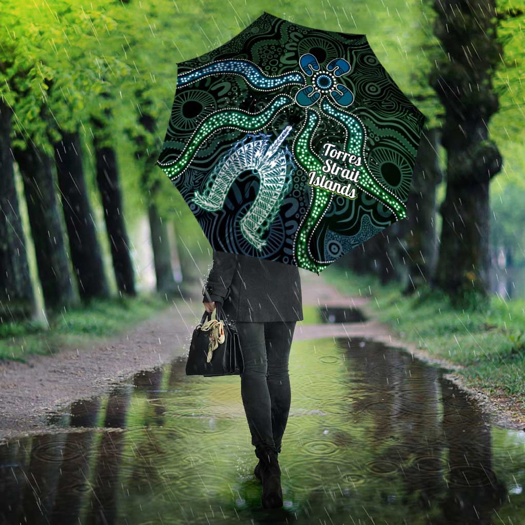 Torres Strait Islands Umbrella Indigenous Australian Marine Tribal Dot Art