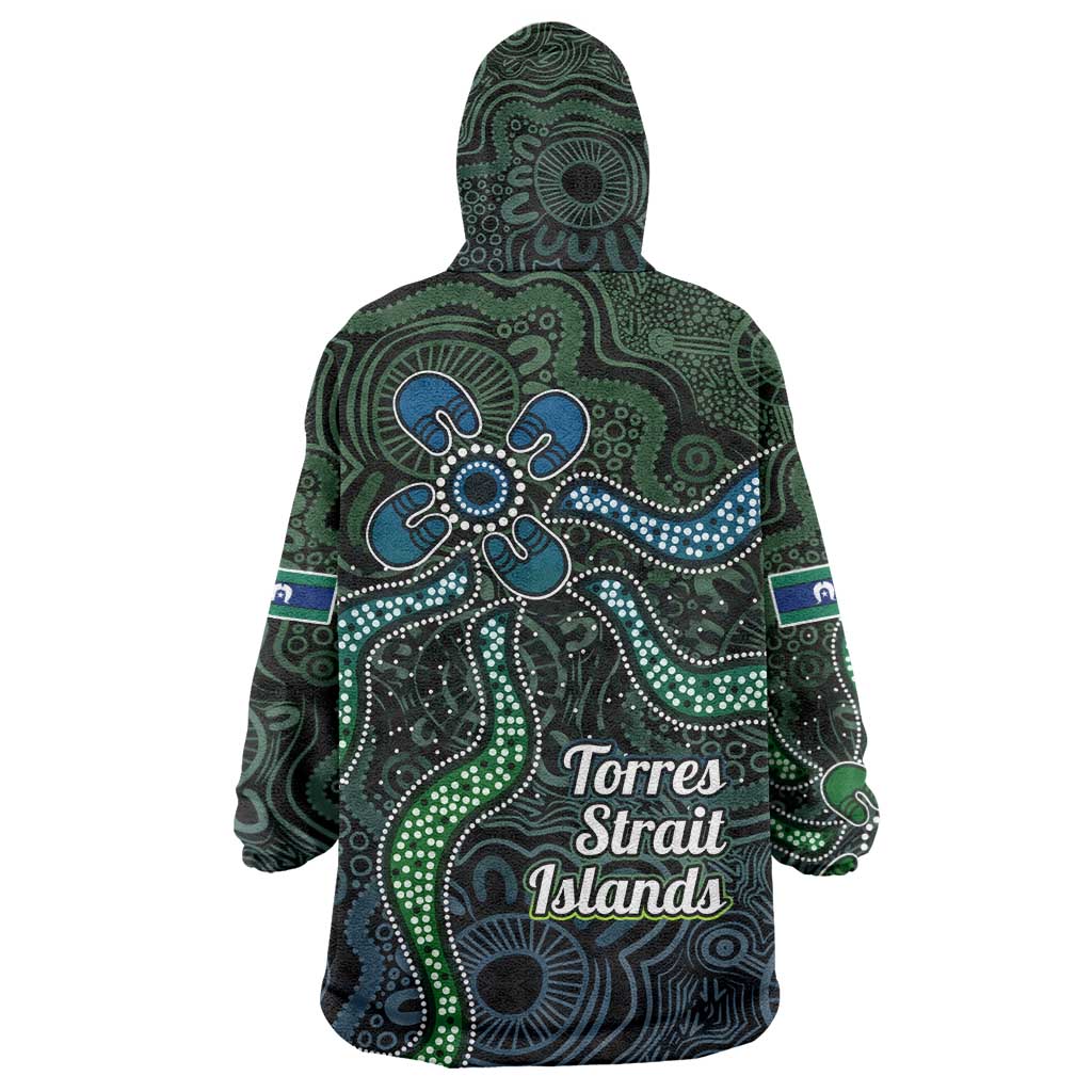 Torres Strait Islands Wearable Blanket Hoodie Indigenous Australian Marine Tribal Dot Art