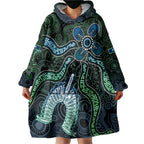 Torres Strait Islands Wearable Blanket Hoodie Indigenous Australian Marine Tribal Dot Art