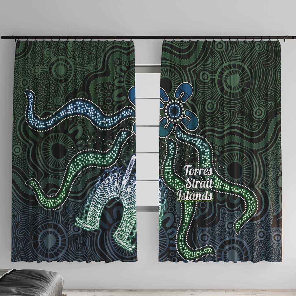 Torres Strait Islands Window Curtain Indigenous Australian Marine Tribal Dot Art