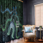 Torres Strait Islands Window Curtain Indigenous Australian Marine Tribal Dot Art