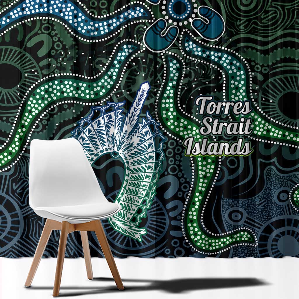 Torres Strait Islands Window Curtain Indigenous Australian Marine Tribal Dot Art
