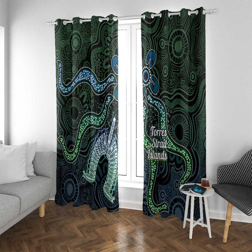 Torres Strait Islands Window Curtain Indigenous Australian Marine Tribal Dot Art