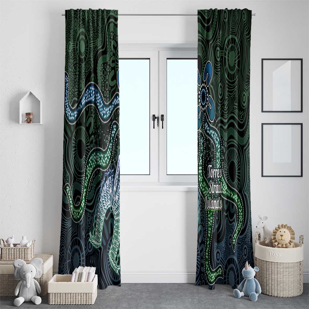 Torres Strait Islands Window Curtain Indigenous Australian Marine Tribal Dot Art