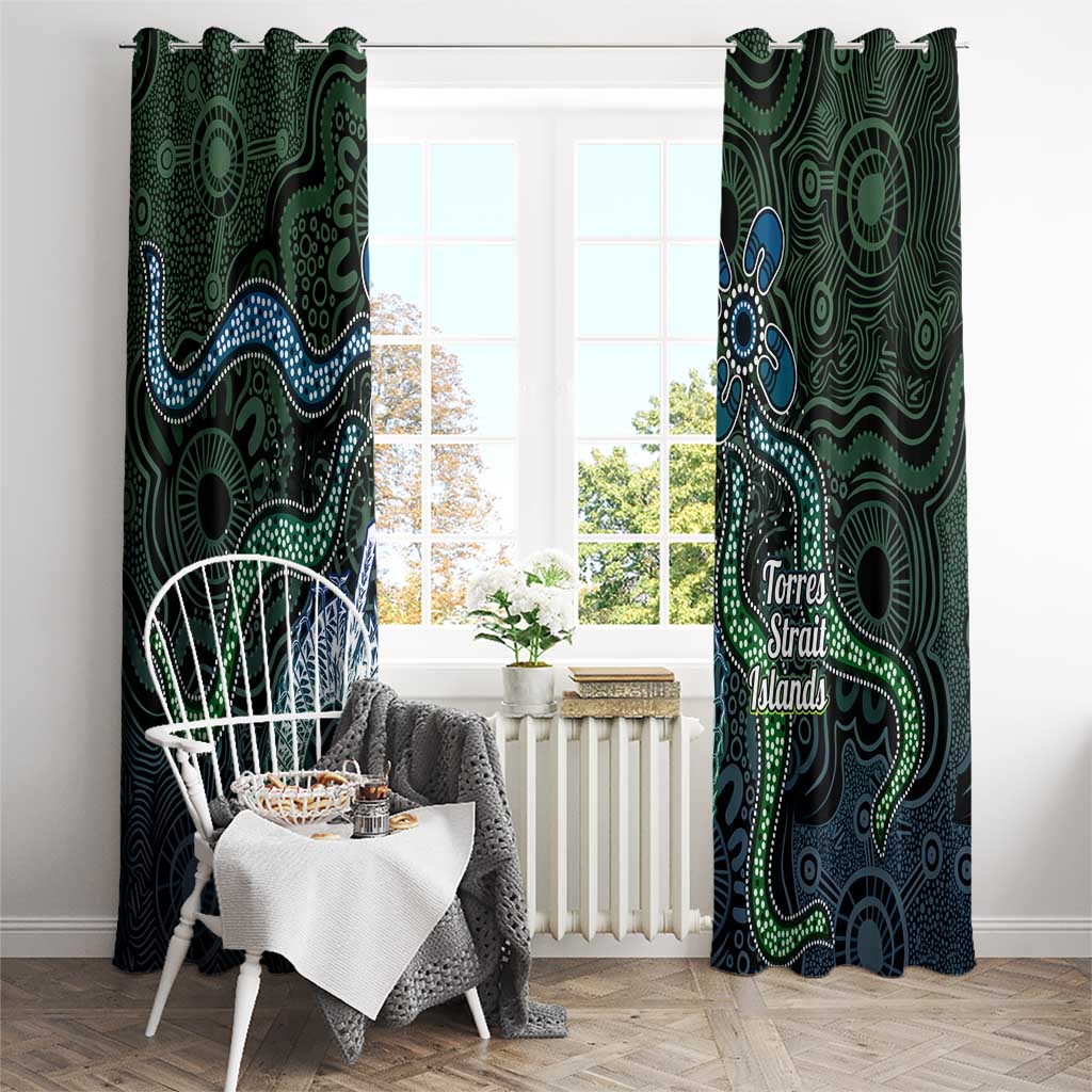 Torres Strait Islands Window Curtain Indigenous Australian Marine Tribal Dot Art