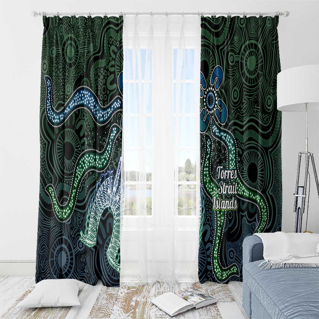 Torres Strait Islands Window Curtain Indigenous Australian Marine Tribal Dot Art
