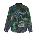 Torres Strait Islands Women Casual Shirt Indigenous Australian Marine Tribal Dot Art