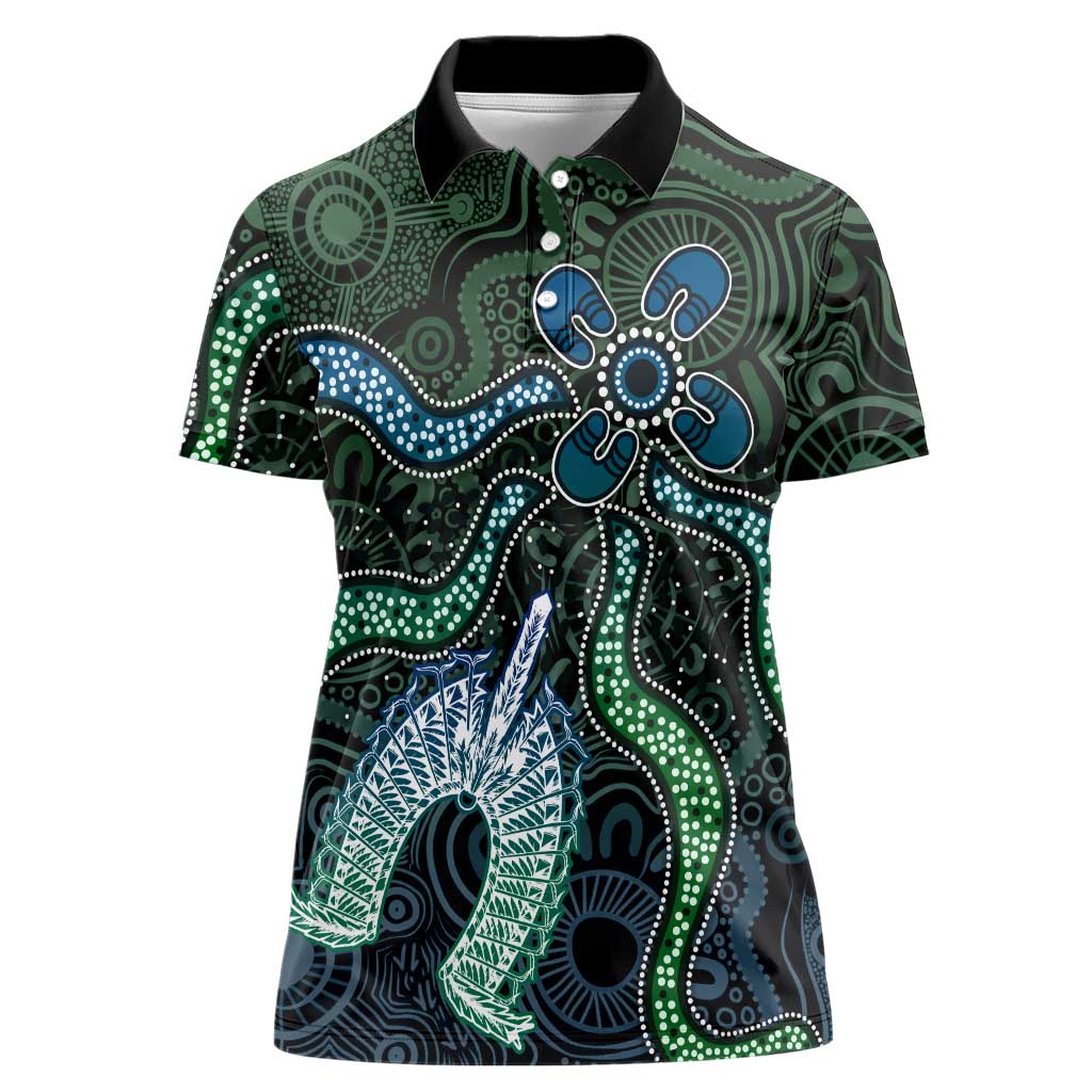 Torres Strait Islands Women Polo Shirt Indigenous Australian Marine Tribal Dot Art