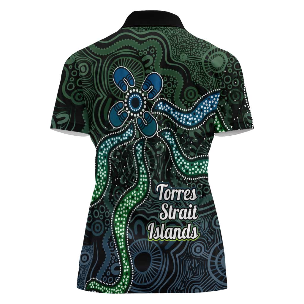 Torres Strait Islands Women Polo Shirt Indigenous Australian Marine Tribal Dot Art