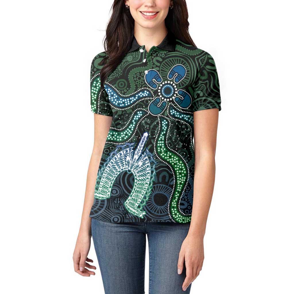 Torres Strait Islands Women Polo Shirt Indigenous Australian Marine Tribal Dot Art