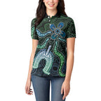 Torres Strait Islands Women Polo Shirt Indigenous Australian Marine Tribal Dot Art