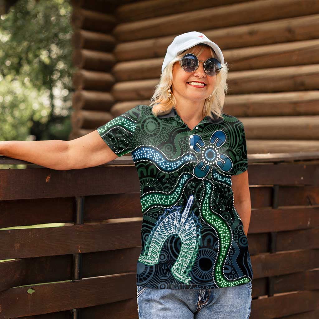 Torres Strait Islands Women Polo Shirt Indigenous Australian Marine Tribal Dot Art
