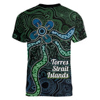 Torres Strait Islands Women V-Neck T-Shirt Indigenous Australian Marine Tribal Dot Art