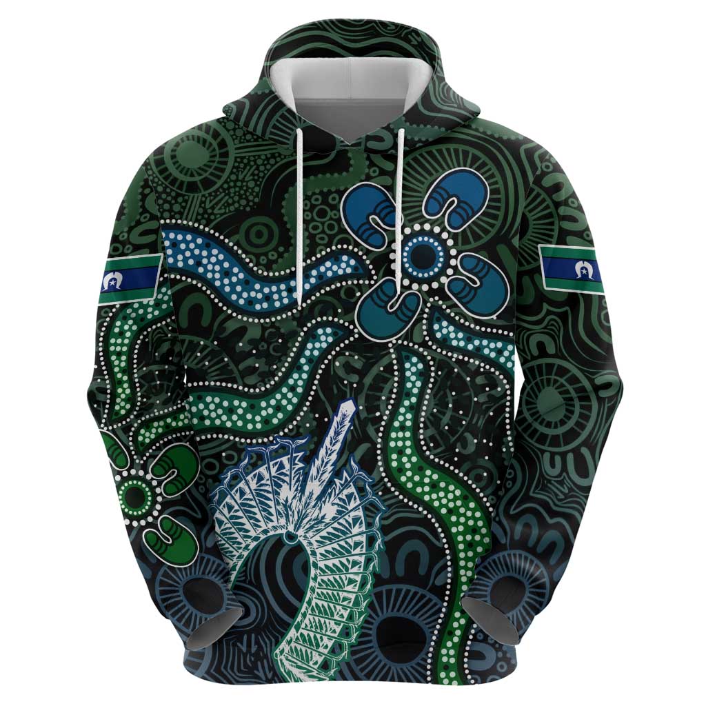 Torres Strait Islands Zip Hoodie Indigenous Australian Marine Tribal Dot Art