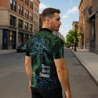 Torres Strait Islands Zipper Polo Shirt Indigenous Australian Marine Tribal Dot Art